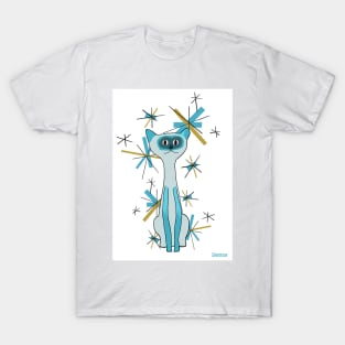 Blue Retro Kitty T-Shirt
